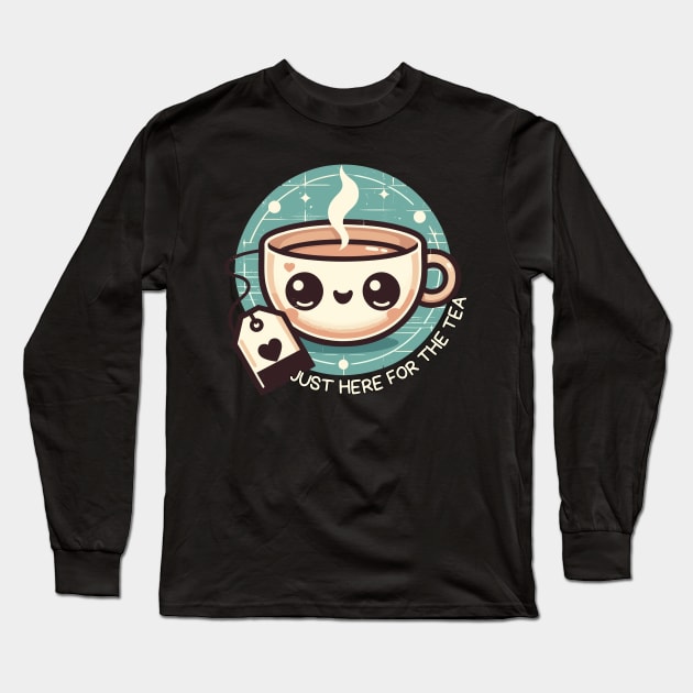 Just Here For The Tea Long Sleeve T-Shirt by TomFrontierArt